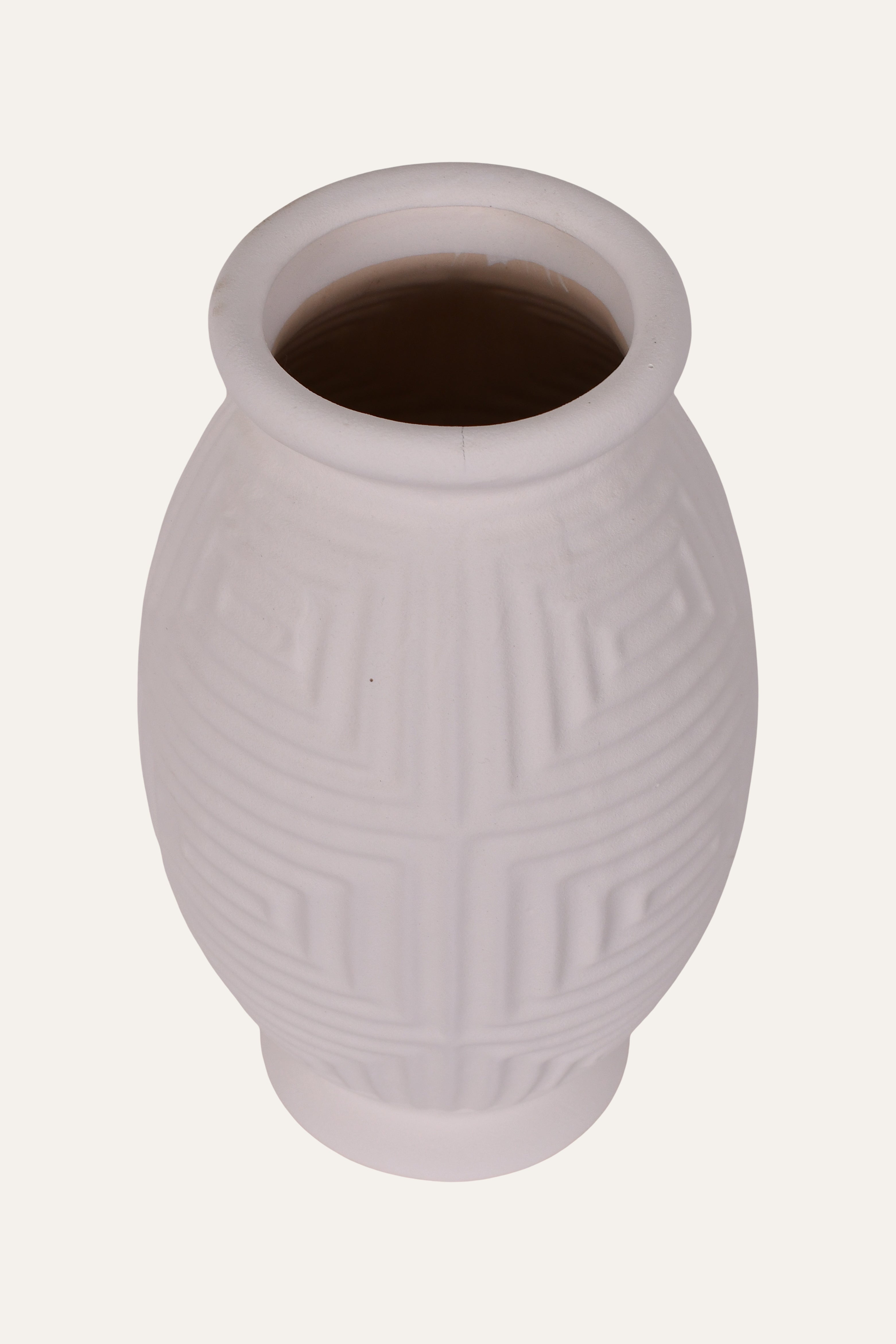 Geometric Embossed Ceramic Vase - Small