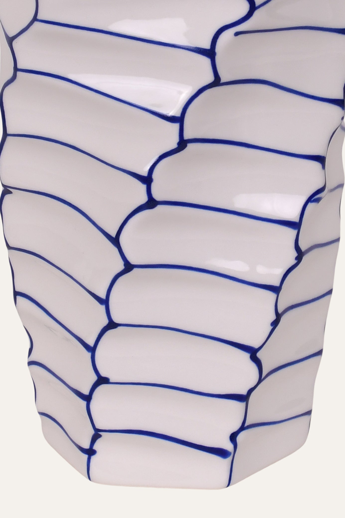 Blue Line Pattern Ceramic Vase - Small