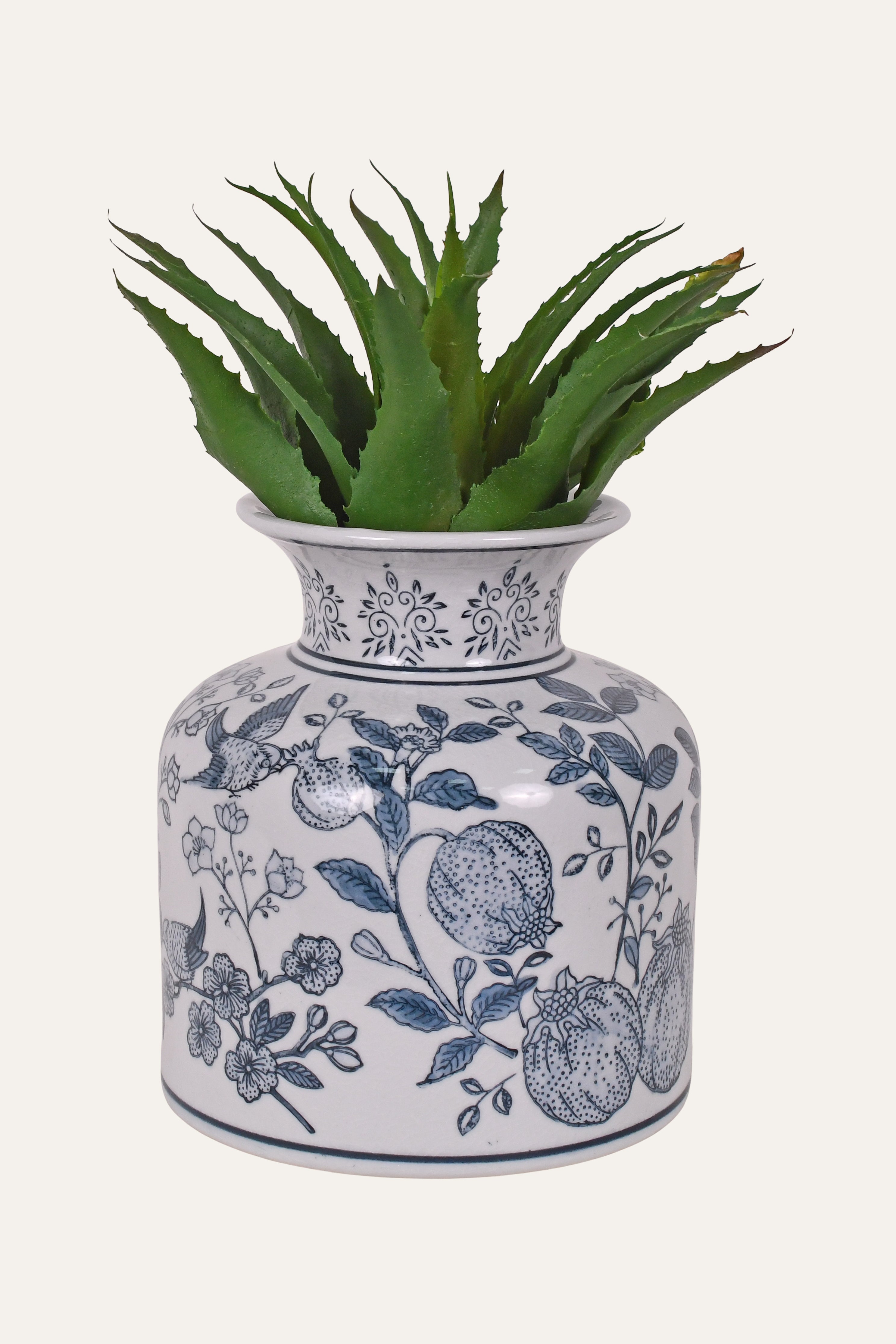 Azure Bloom Ceramic Vase