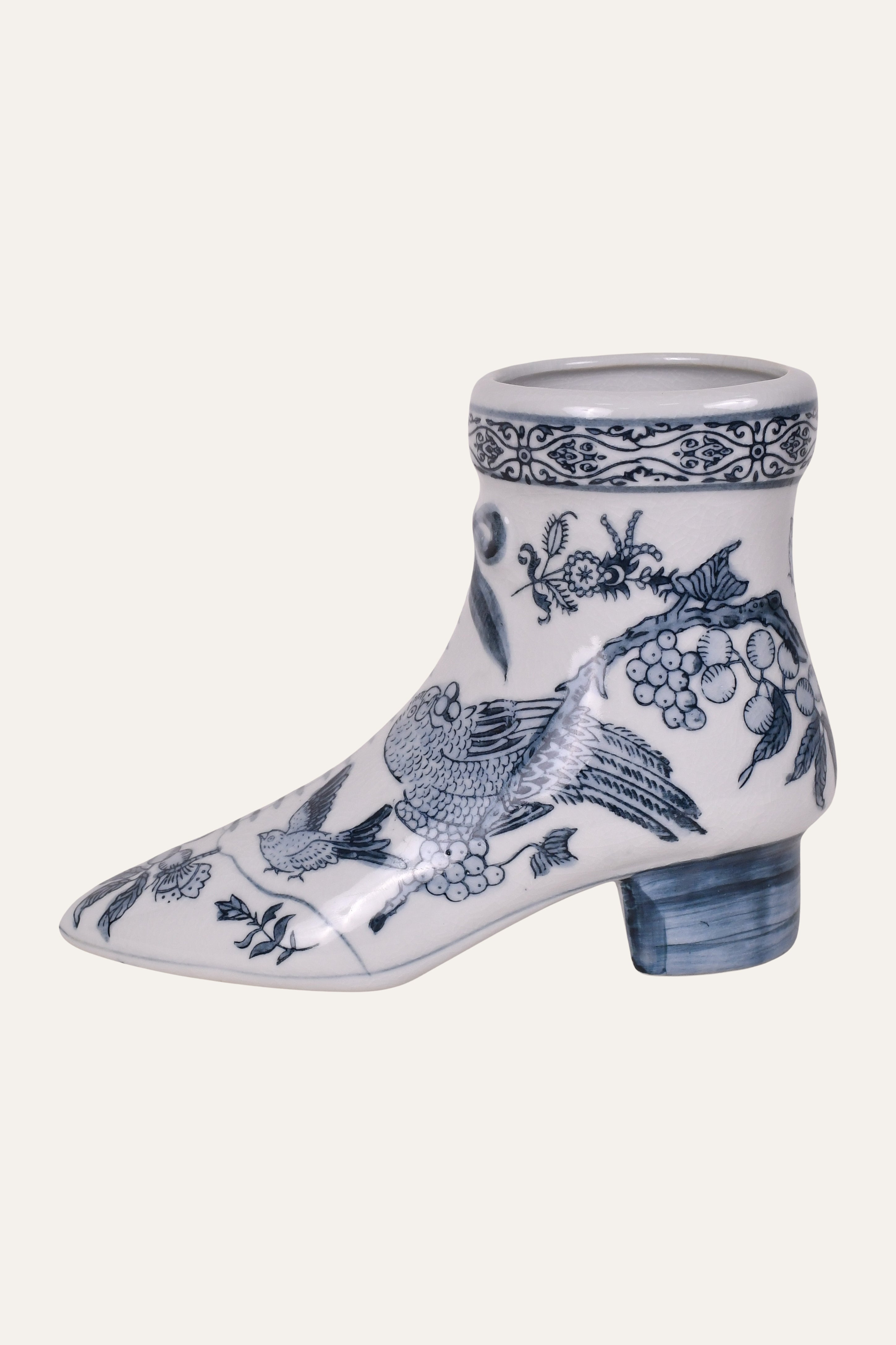 Chinoiserie Boot Ceramic Vase