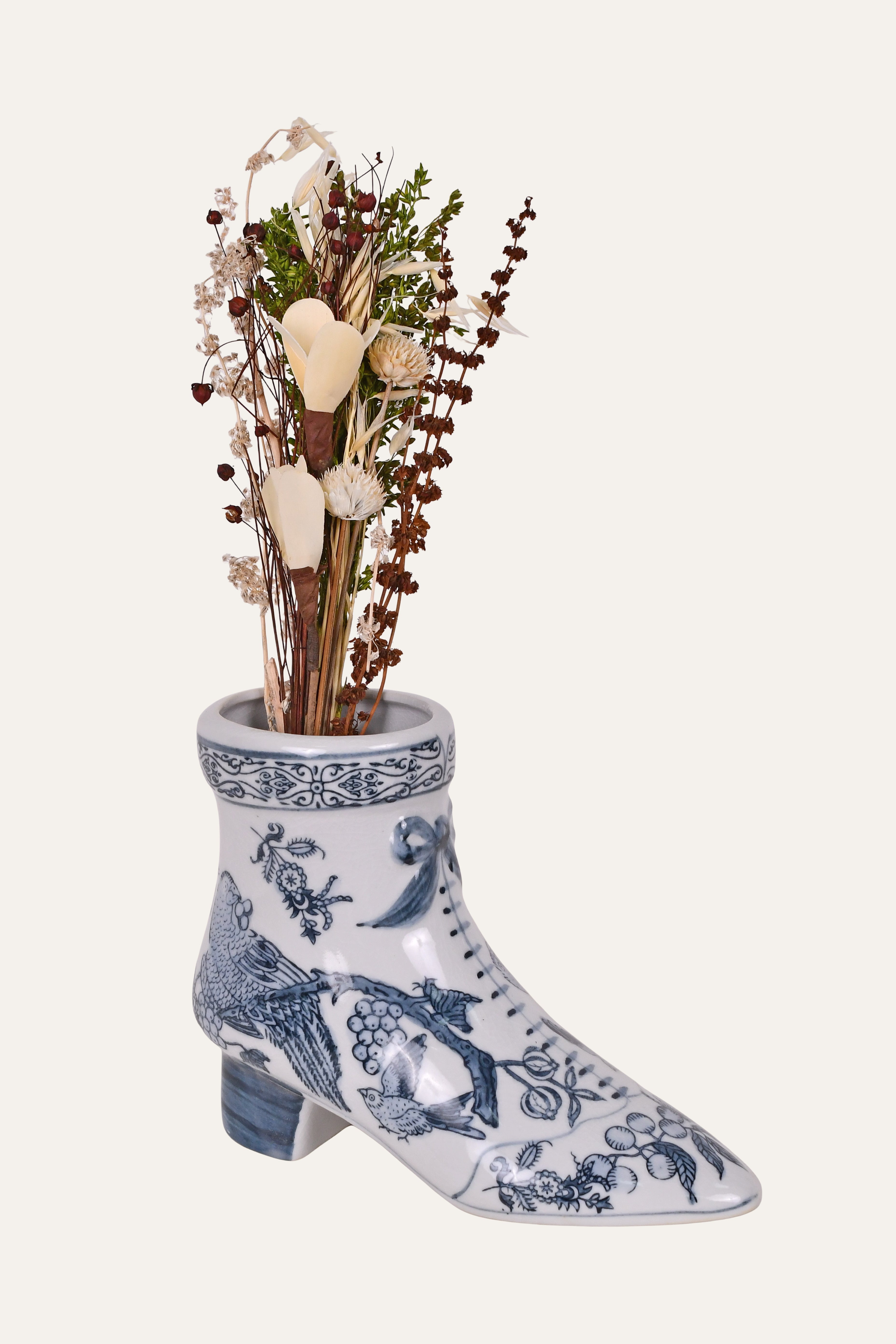 Chinoiserie Boot Ceramic Vase