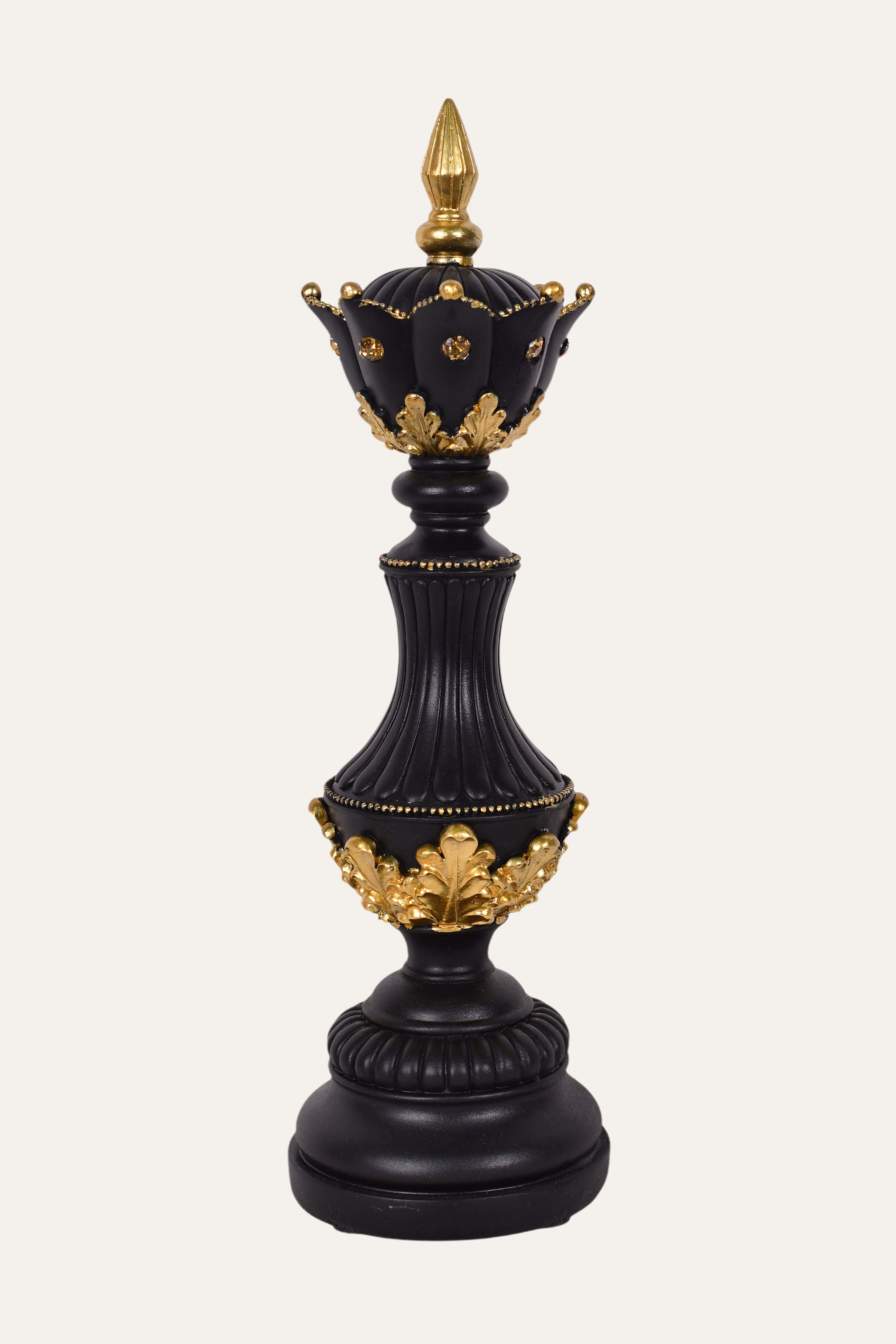 Royal Black & Gold Decorative Finial