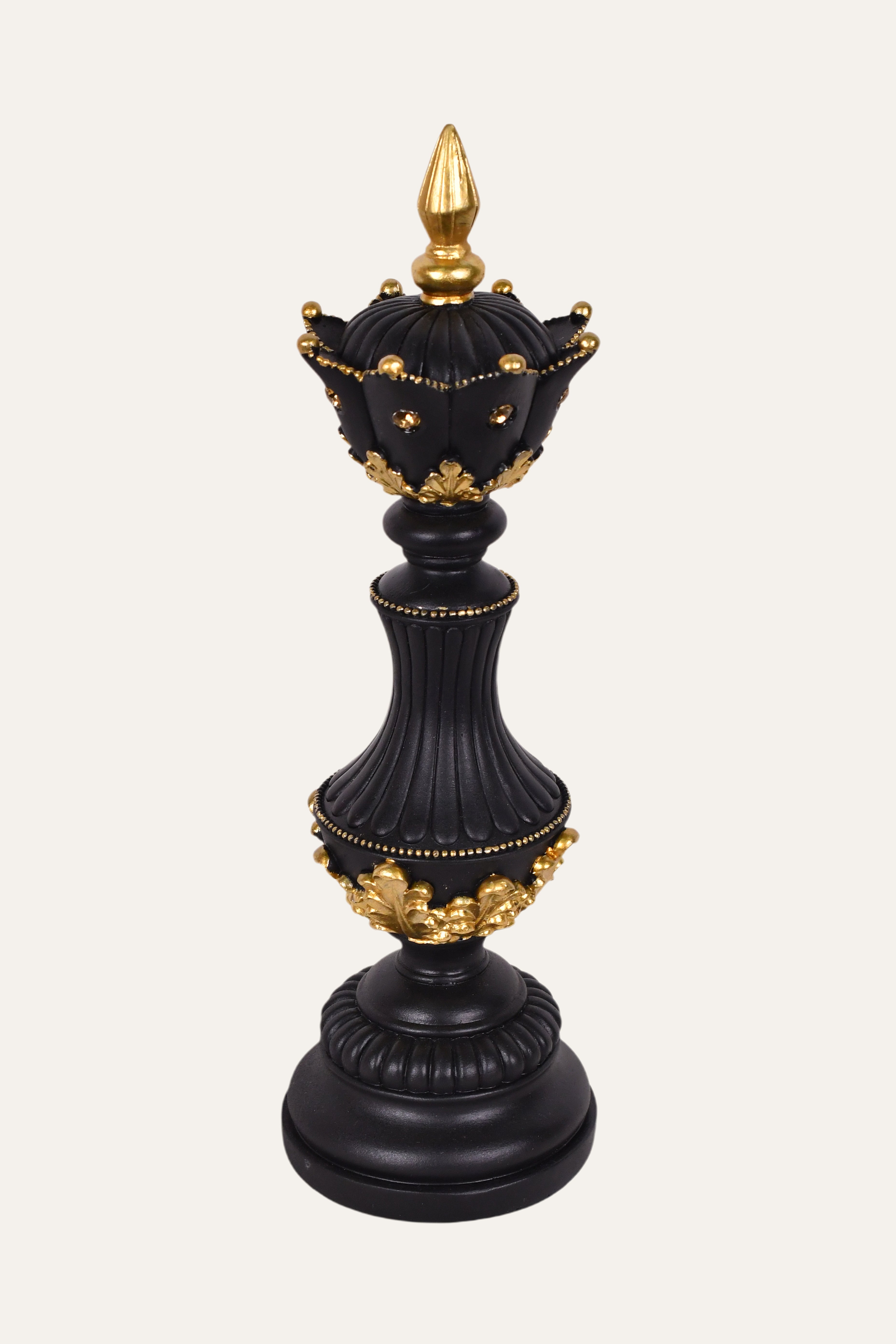 Royal Black & Gold Decorative Finial
