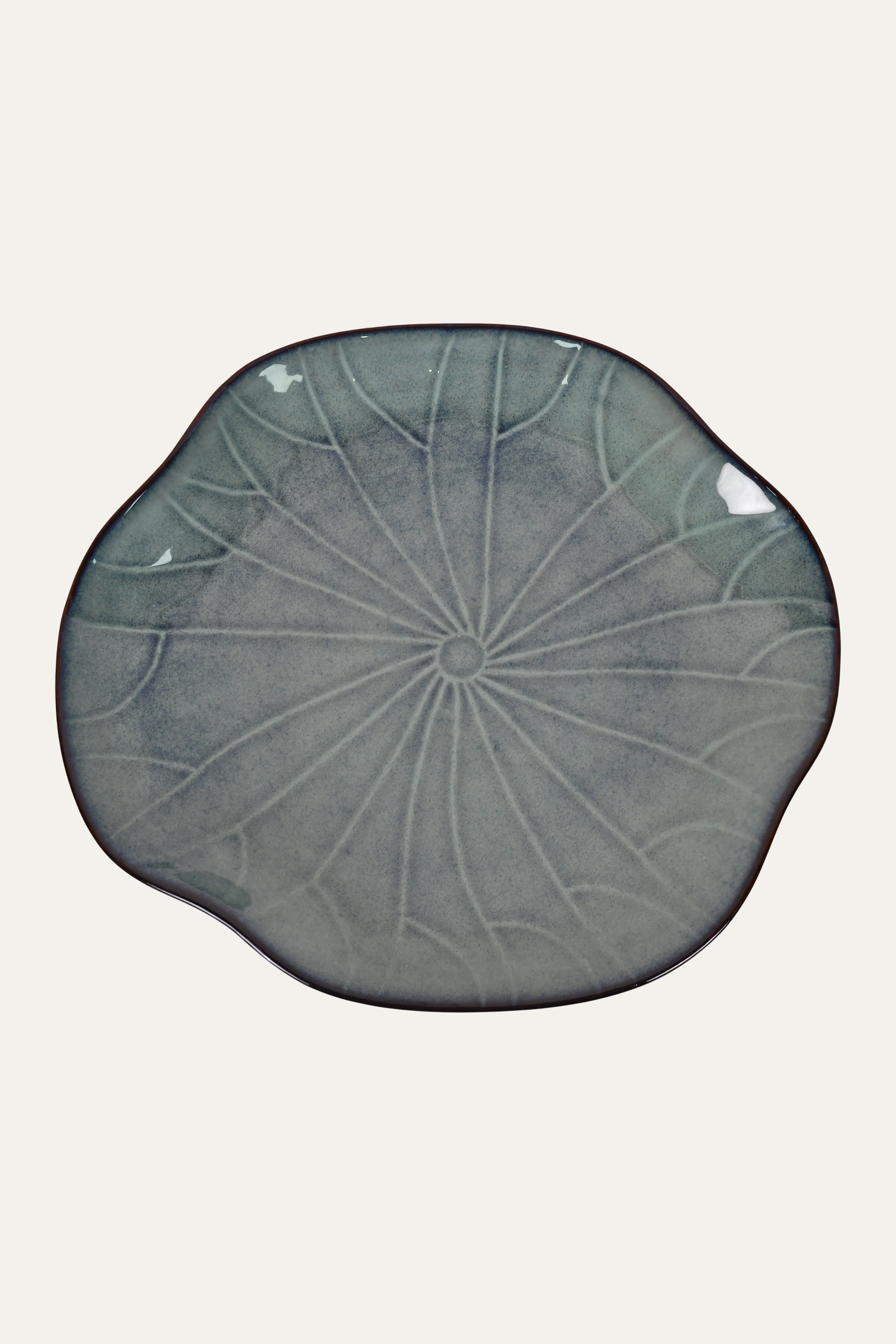 Lotus Leaf Ceramic Plate - Large