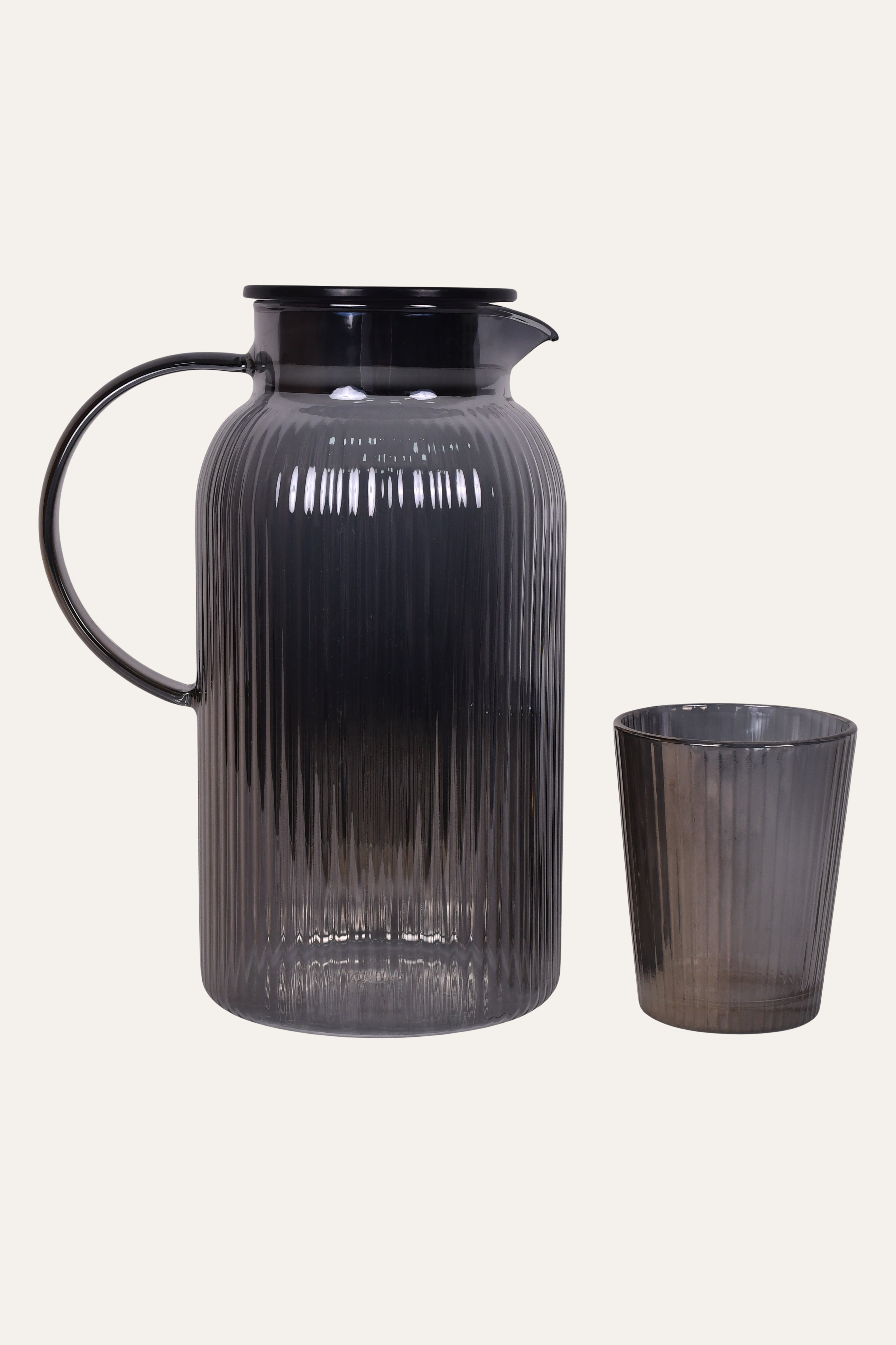 Ribbed Glass Water Pitcher | Premium Transparent Kitchen Accessory