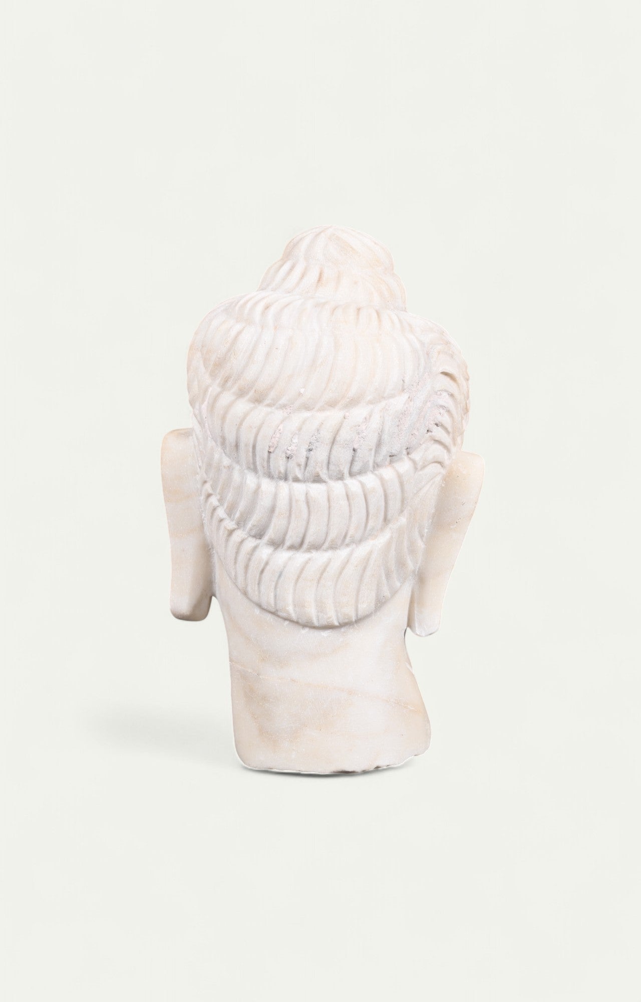 White Marble Buddha Head Statue – Serene Décor Accent