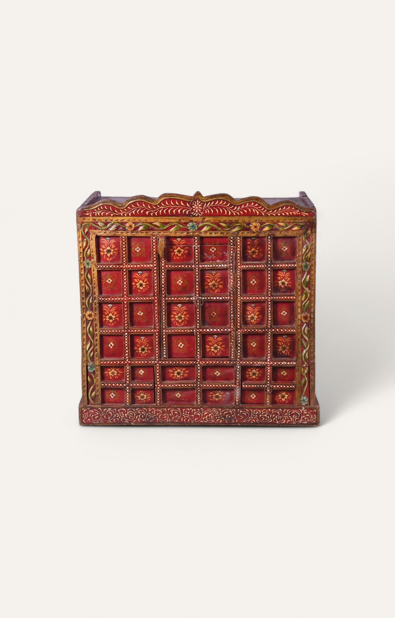 Maharaja Hand-Painted Wooden Cabinet
