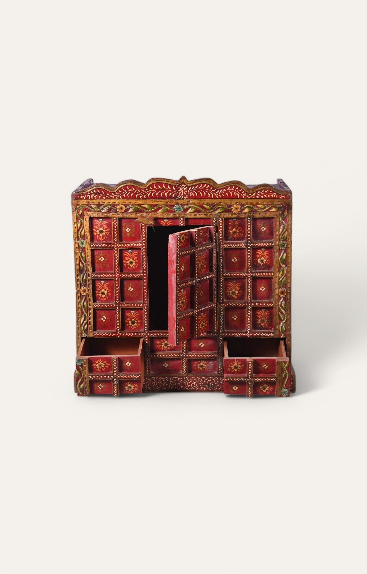 Maharaja Hand-Painted Wooden Cabinet