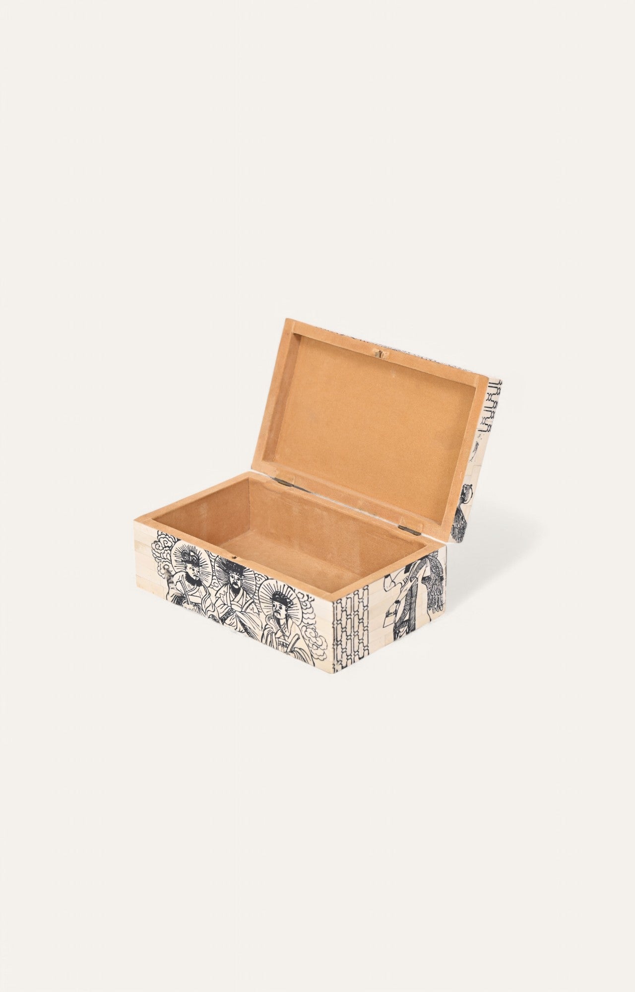 Chinese Oriental Court Scene Painted Box