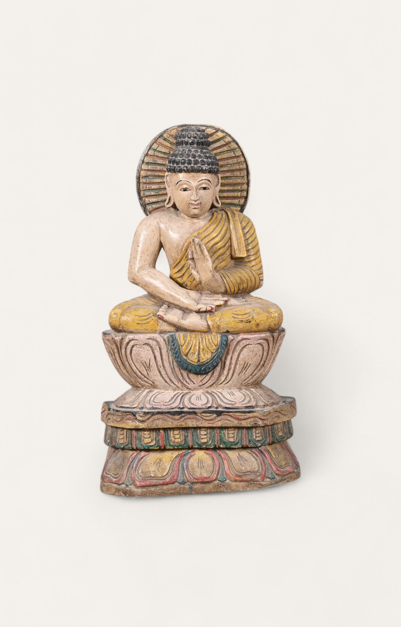 Vintage Handcrafted Wooden Buddha Statue