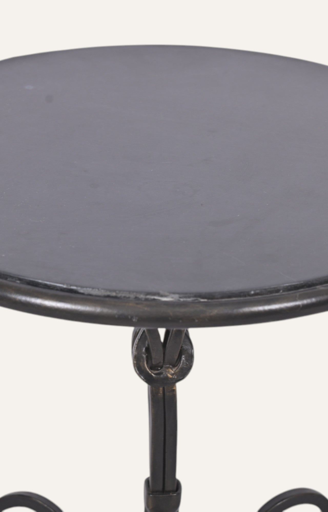Metal Side Table with Curved Base