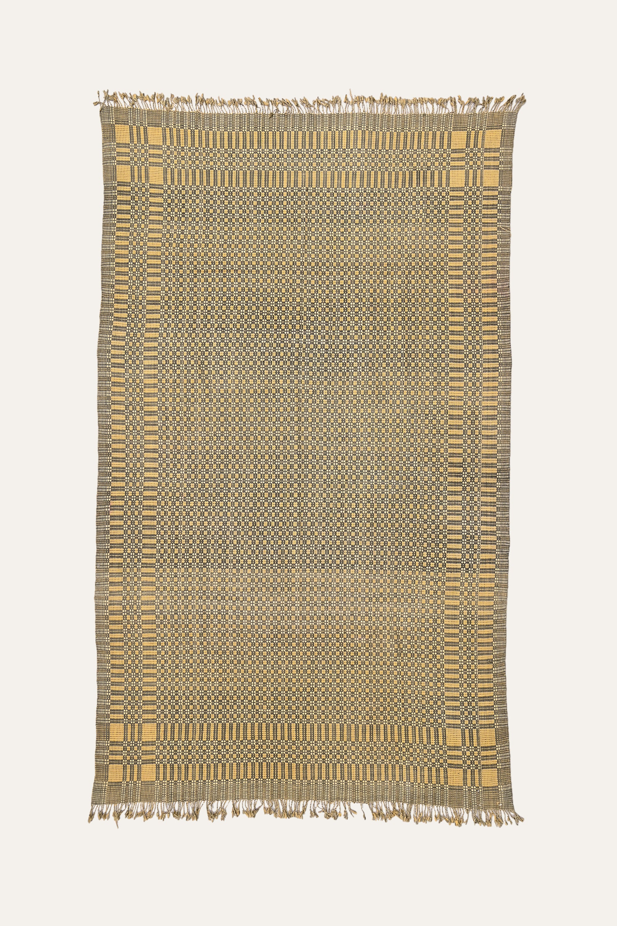 Mustard & Black Stripe Reversible Cotton Khes Wall Tapestry