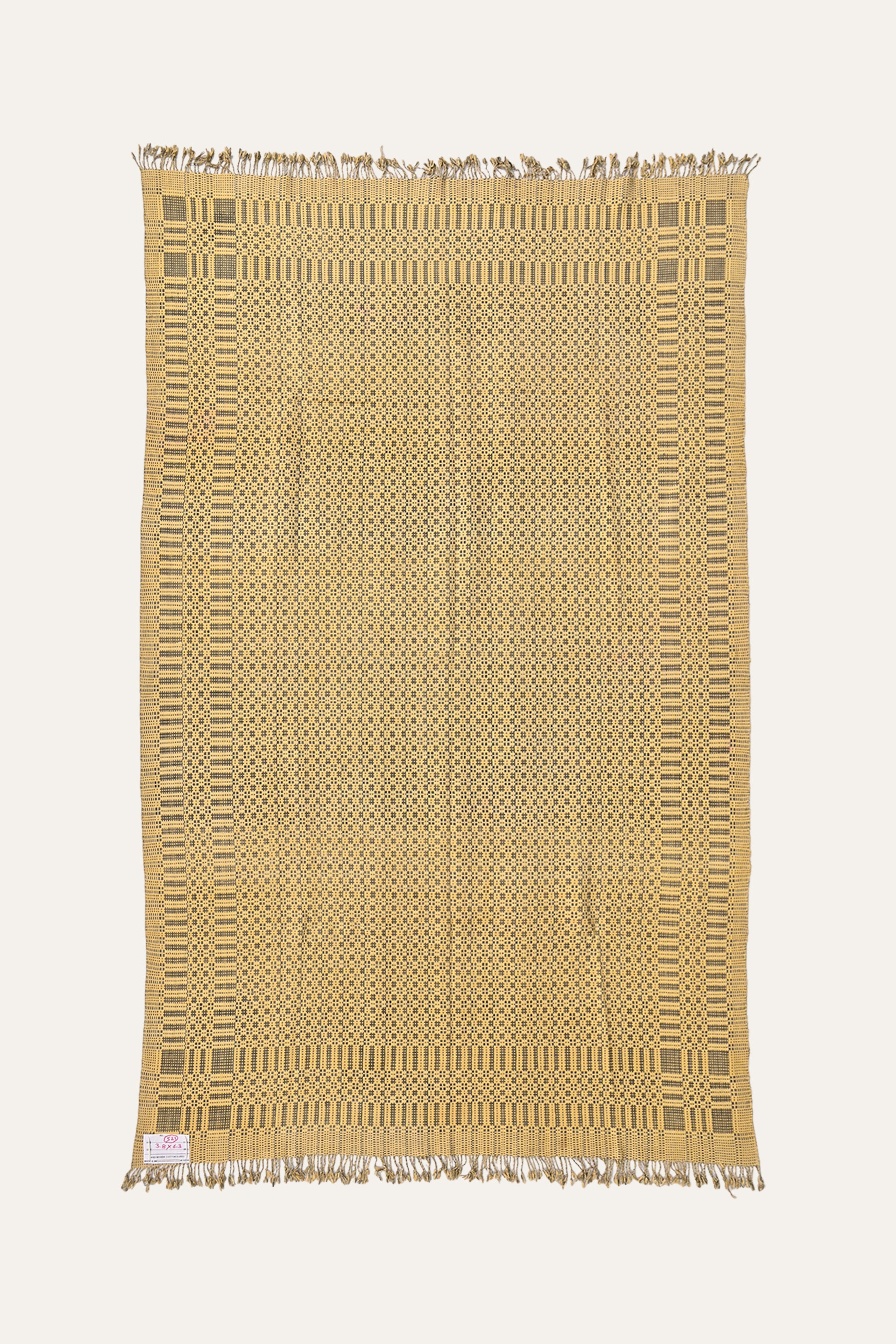 Mustard & Black Stripe Reversible Cotton Khes Wall Tapestry