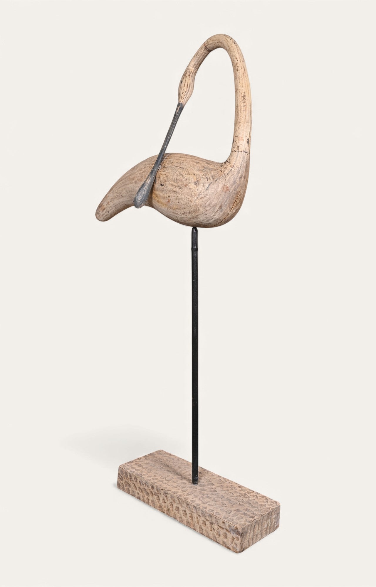 Graceful Curved Beak Bird Sculpture