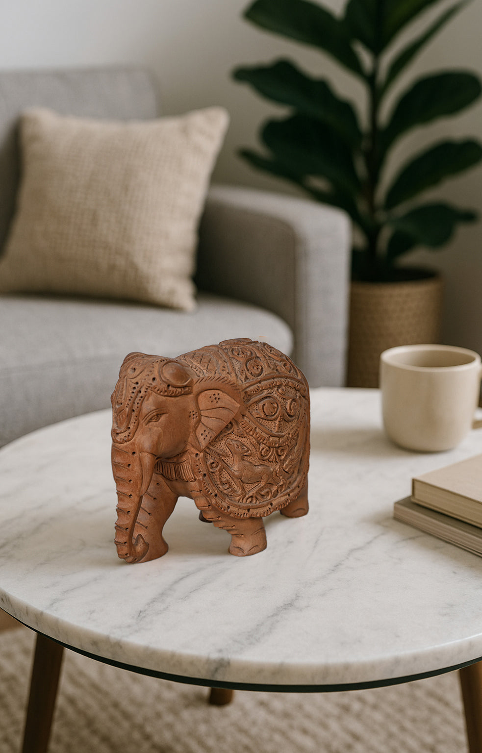 Handcrafted Wooden Elephant Figurine