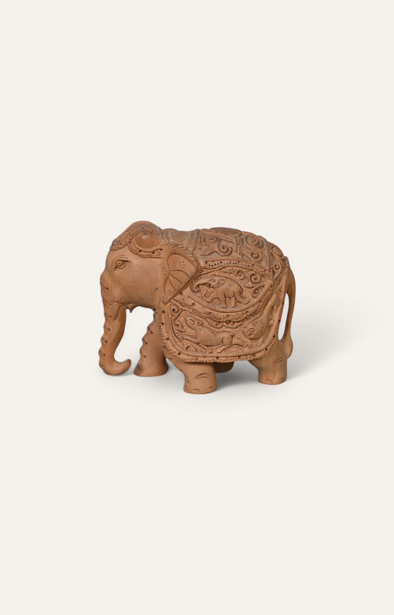 Handcrafted Teak Wood Elephant Statue
