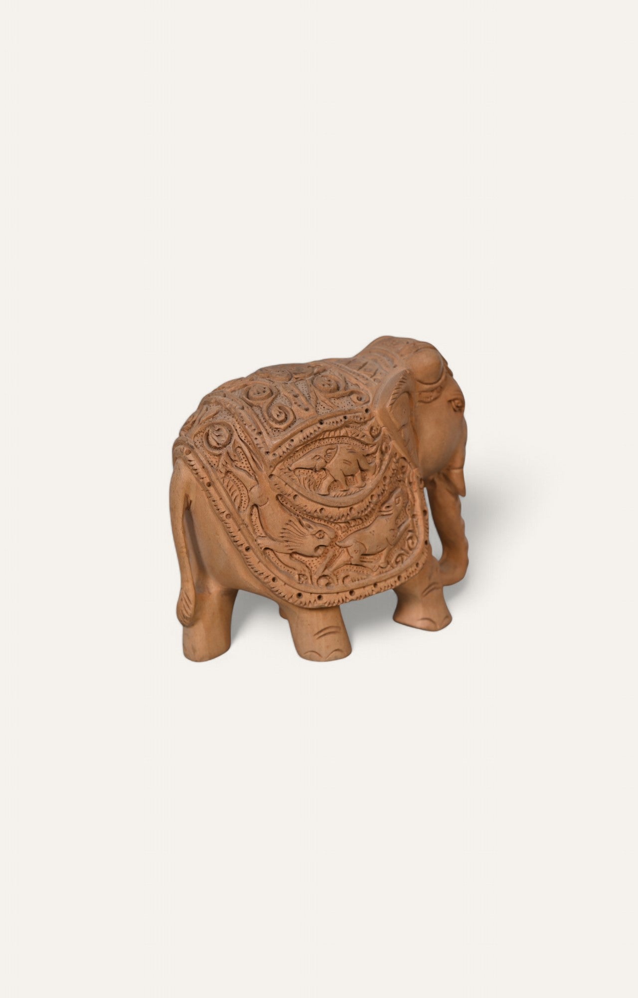 Handcrafted Teak Wood Elephant Statue
