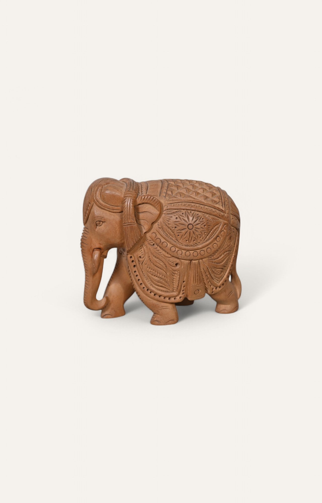 Compact Wooden Elephant Statue