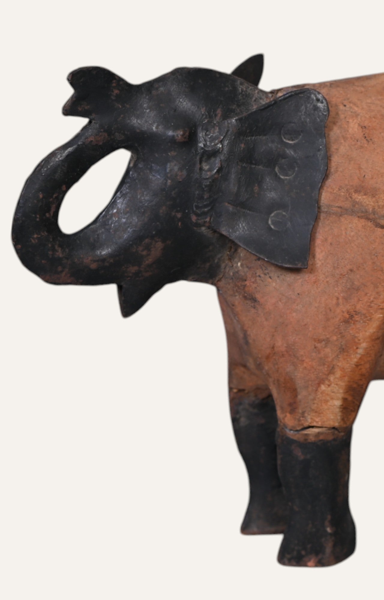 Hand-Carved Wooden Black Elephant Figurine
