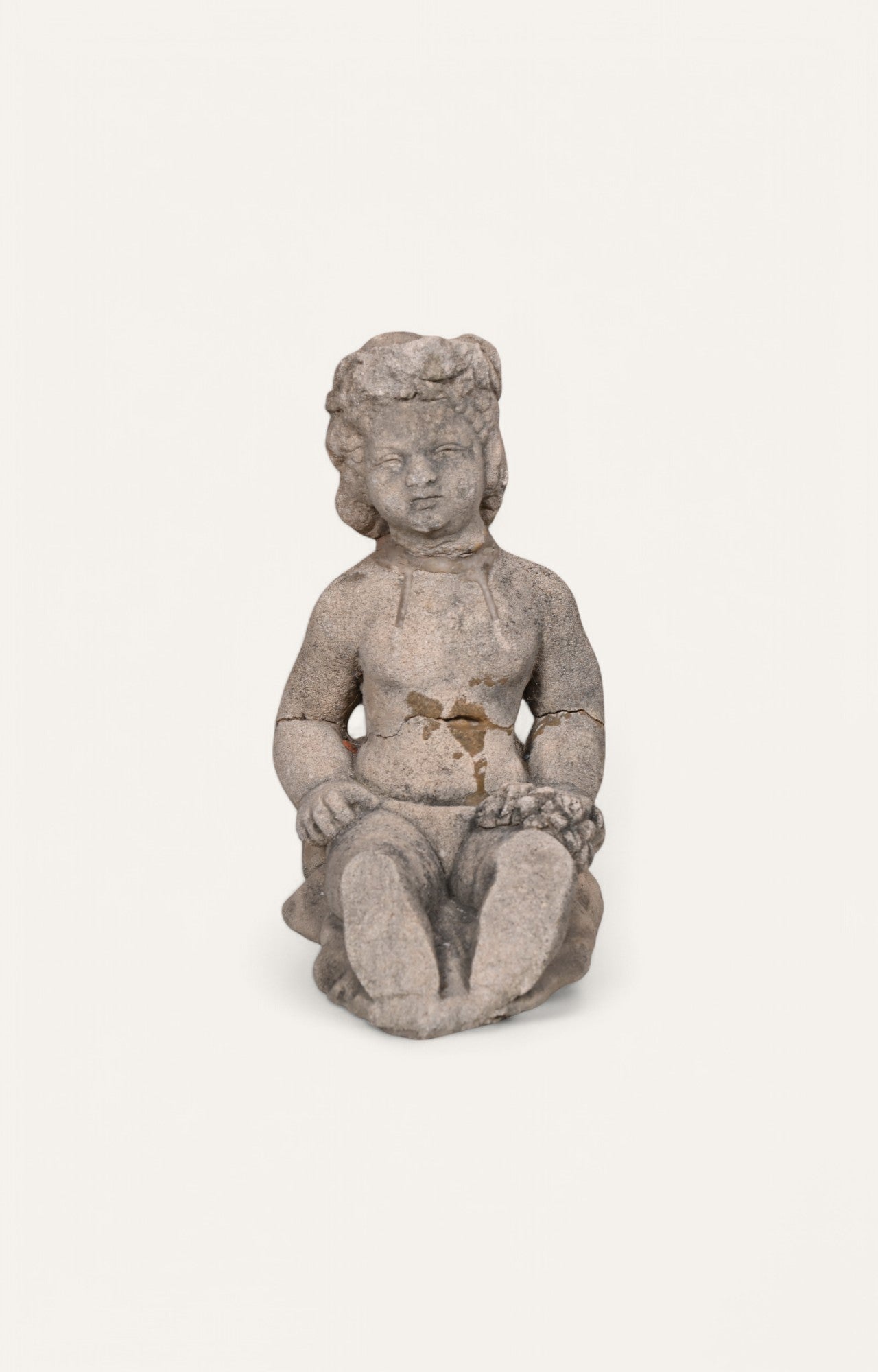 Sitting Angel Stand Stone Sculpture