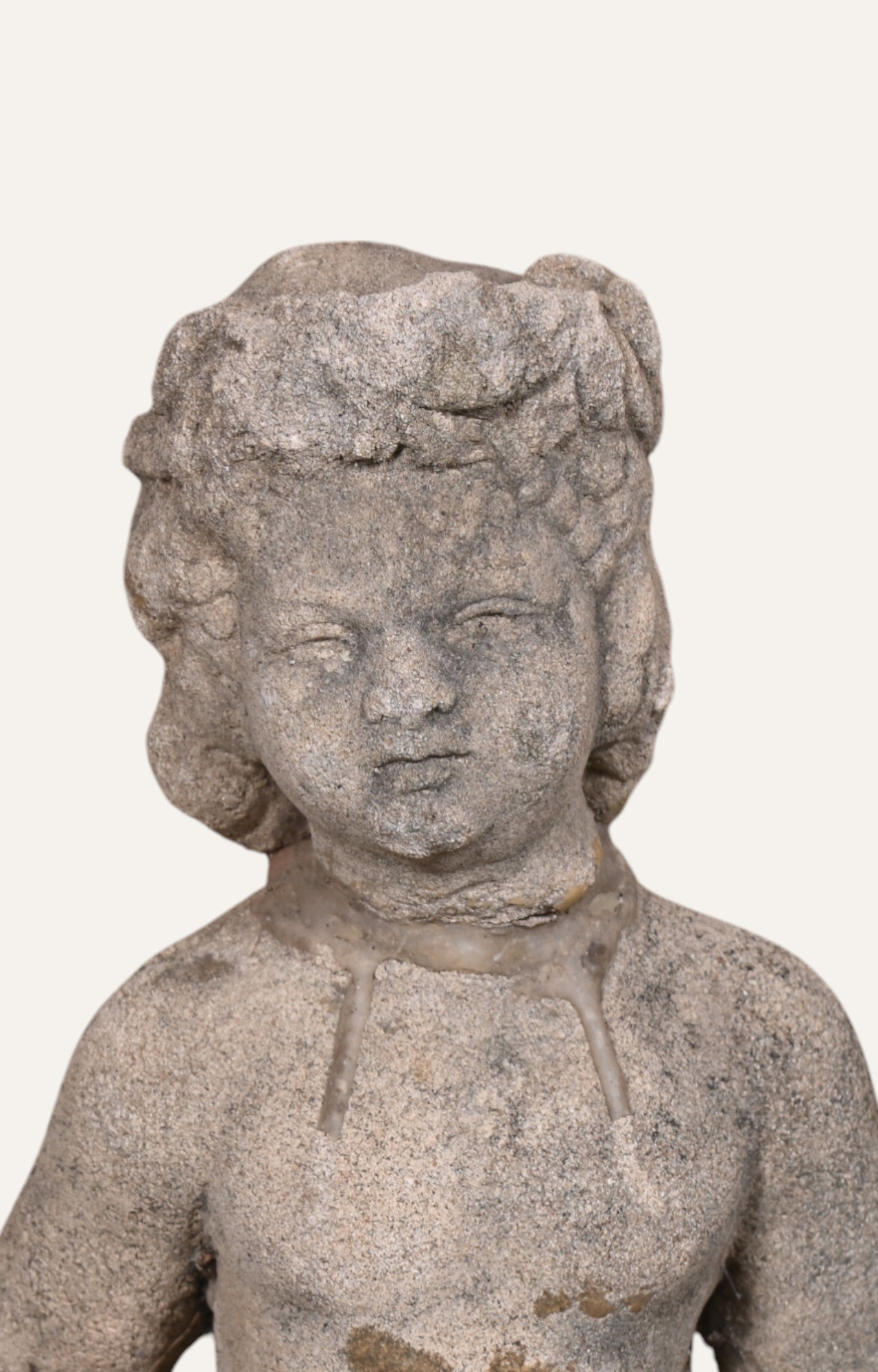 Sitting Angel Stand Stone Sculpture