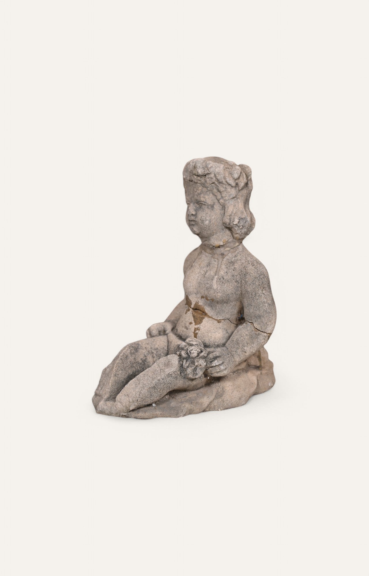 Sitting Angel Stand Stone Sculpture