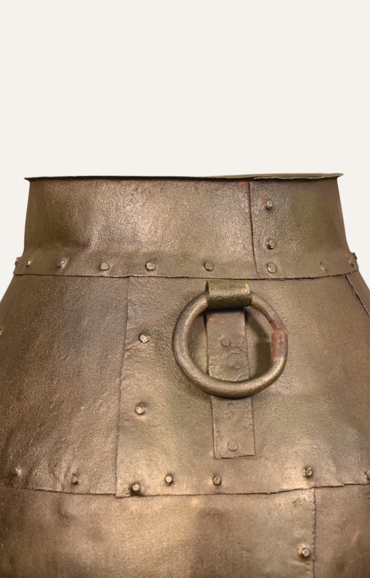 Tall Metal Vase with Antique Brass Finish