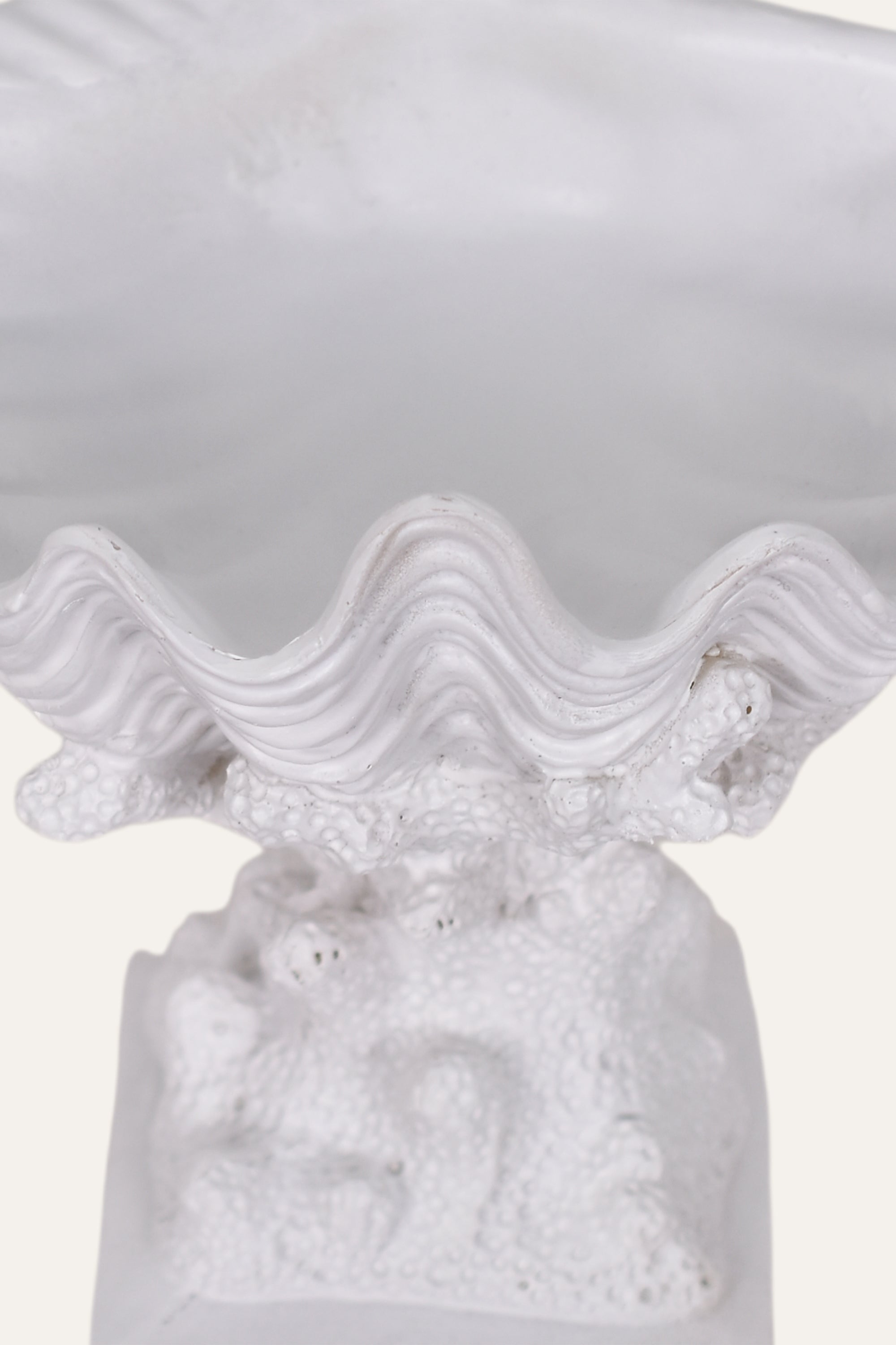 Decorative White Resin Coral-Inspired Pedestal Sculpture