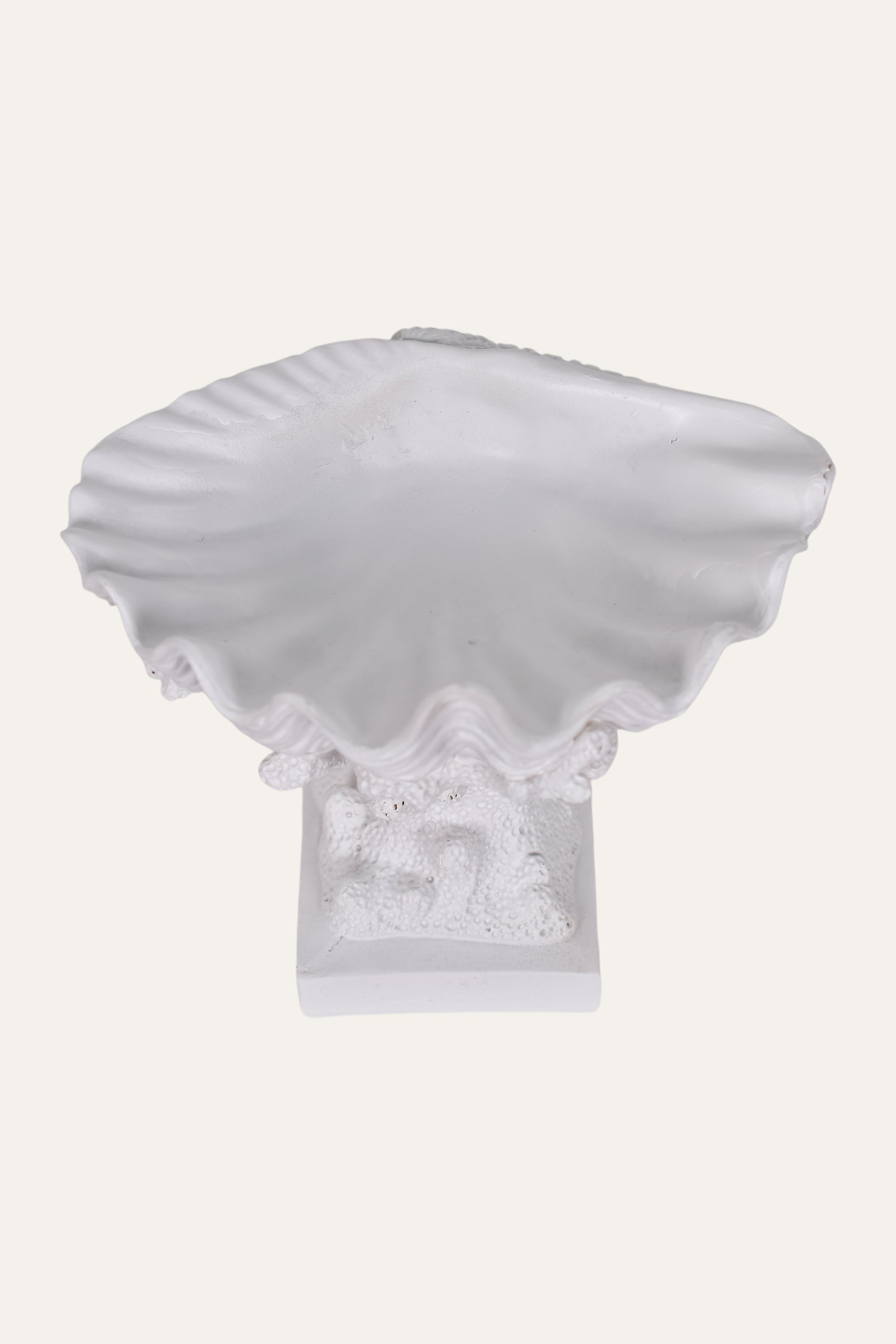 Decorative White Resin Coral-Inspired Pedestal Sculpture