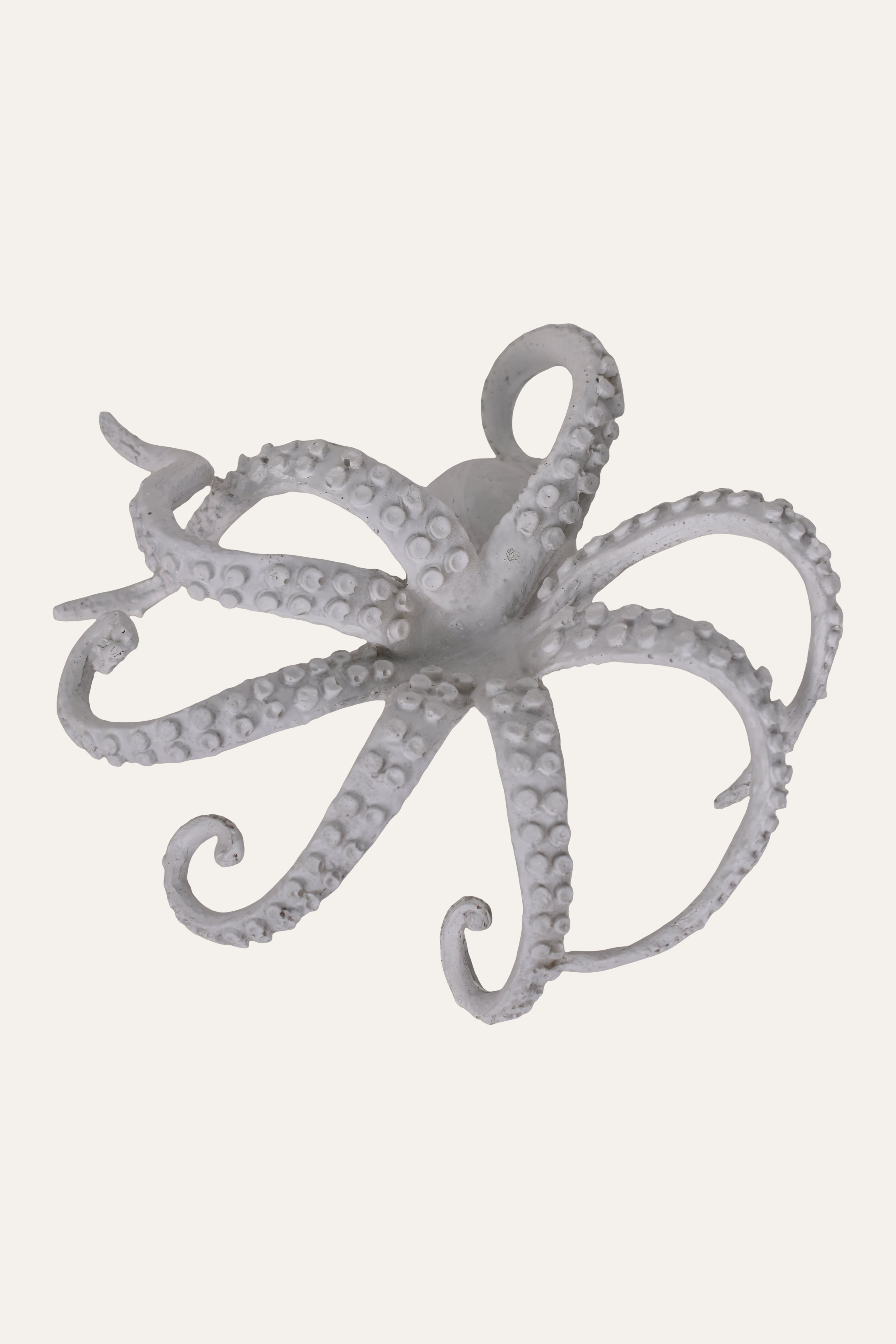 Decorative White Resin Octopus Sculpture Coastal Table Décor