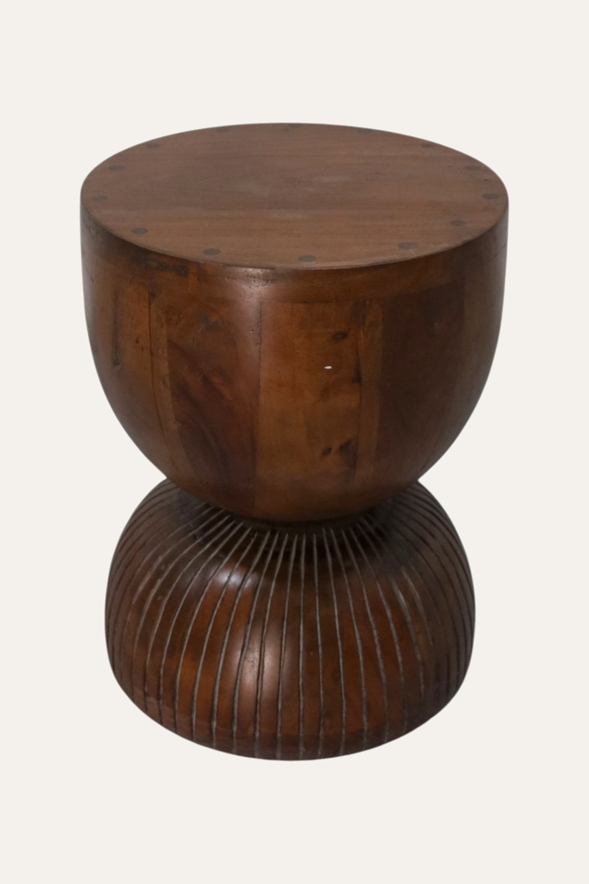 Dark Brown Hourglass Side Table