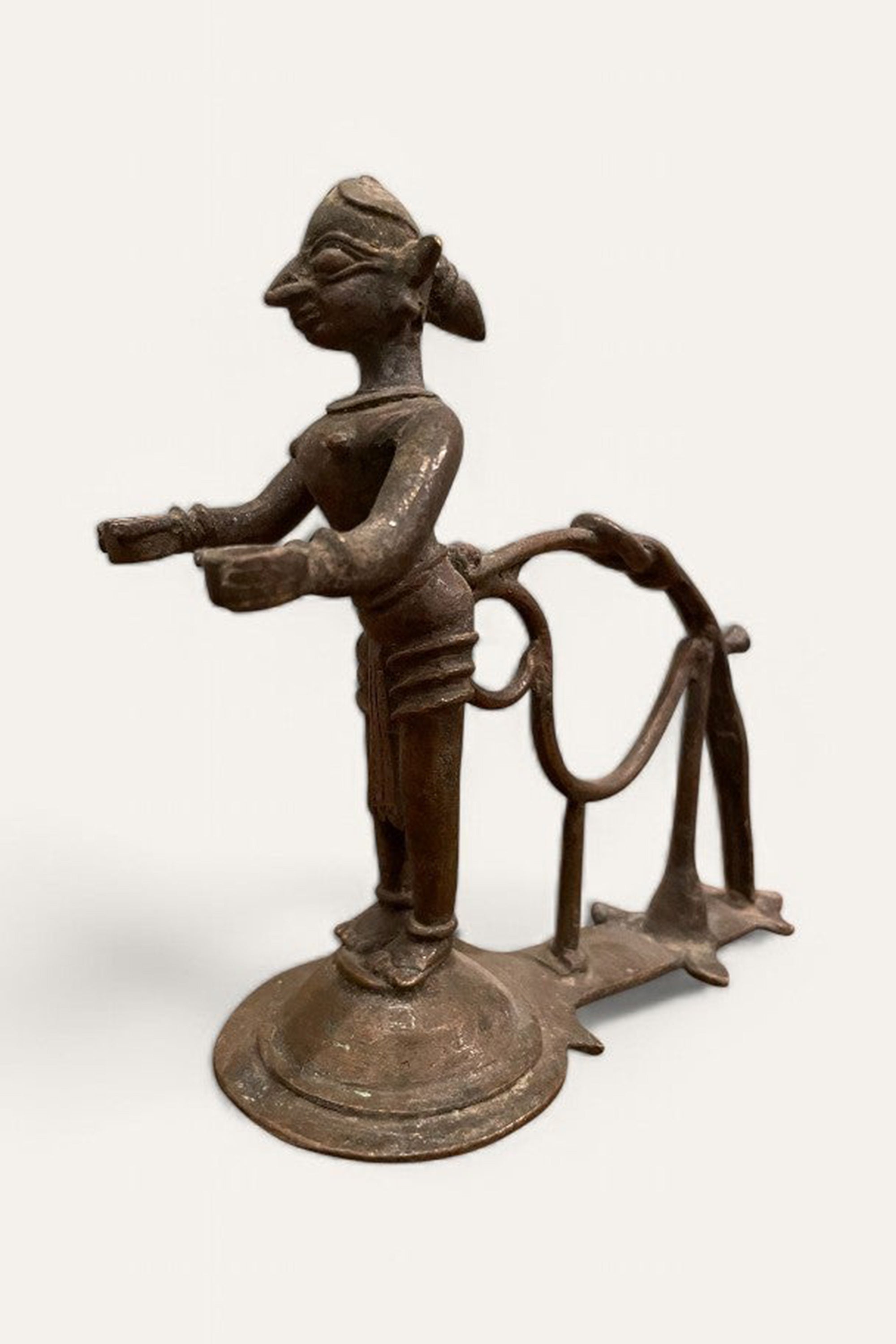 Hindu Goddess Vintage Brass Sculpture