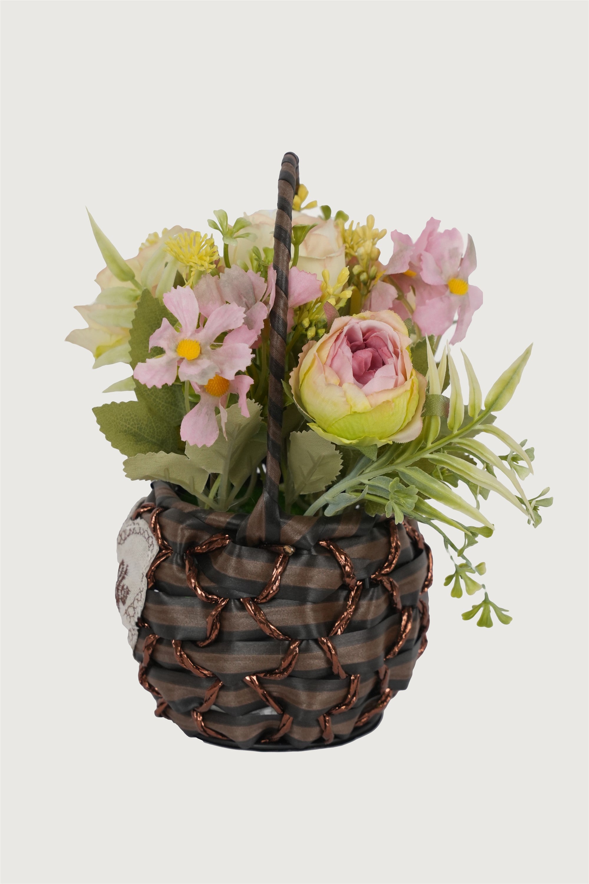 Decorative faux floral basket