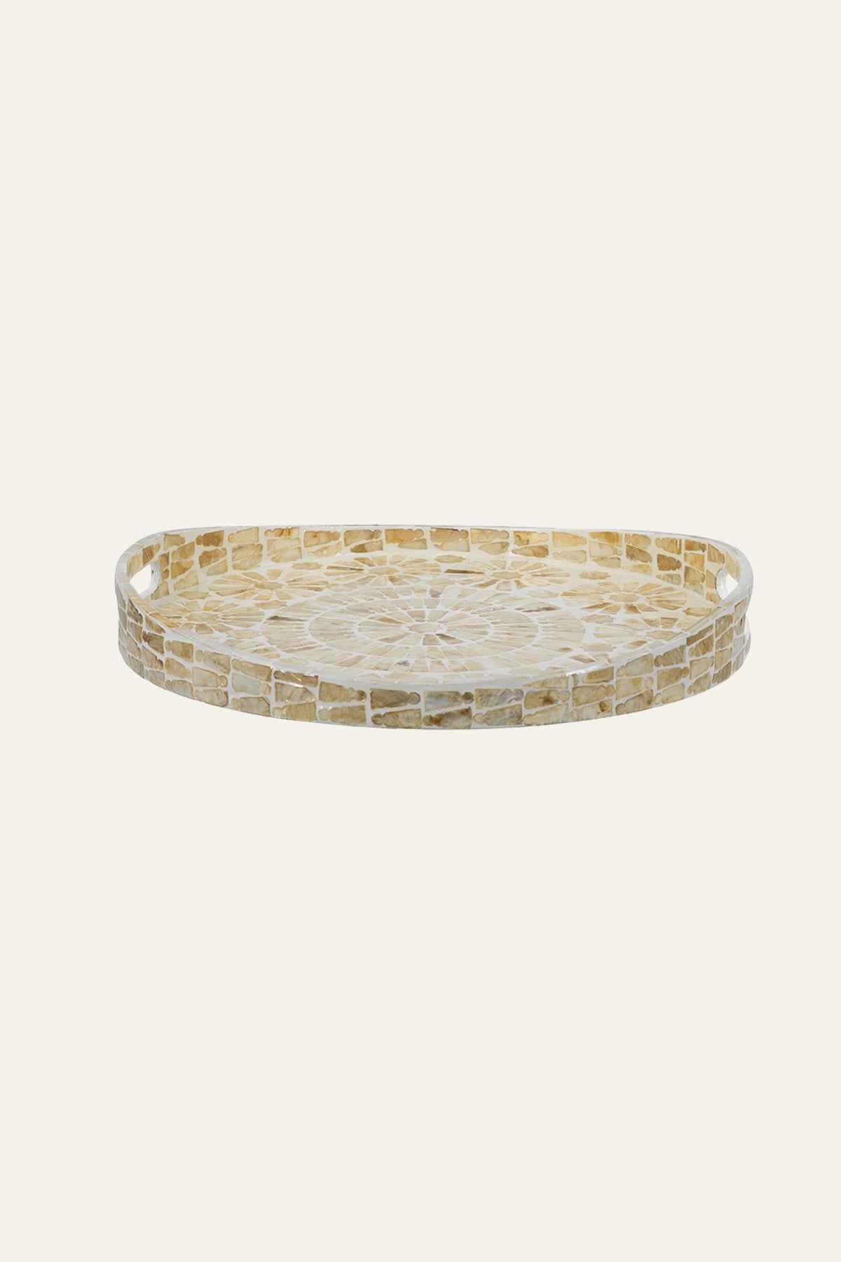Decorative mother of pearl tray for living room