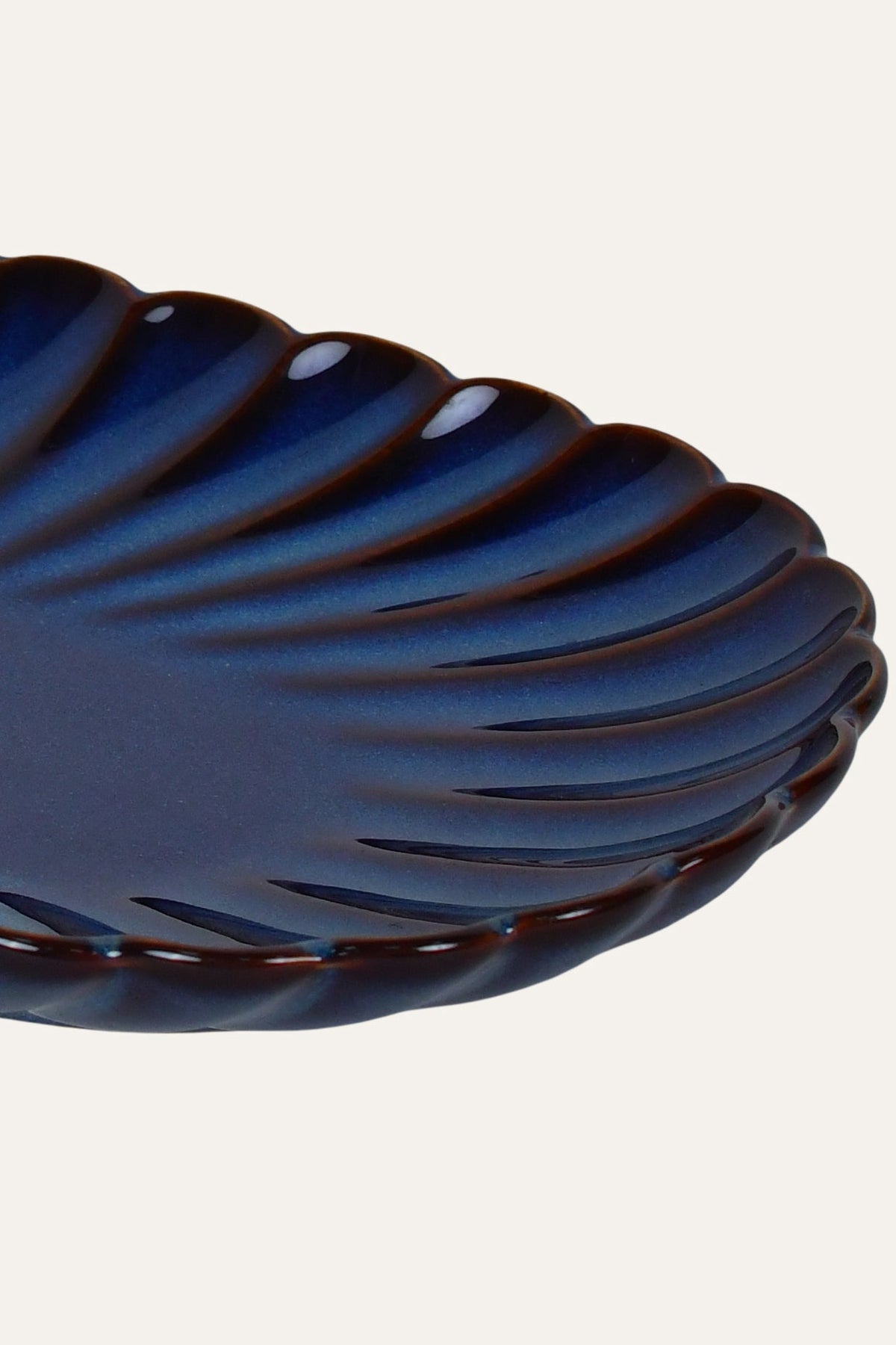 Decorative navy blue ceramic platter for dining décor