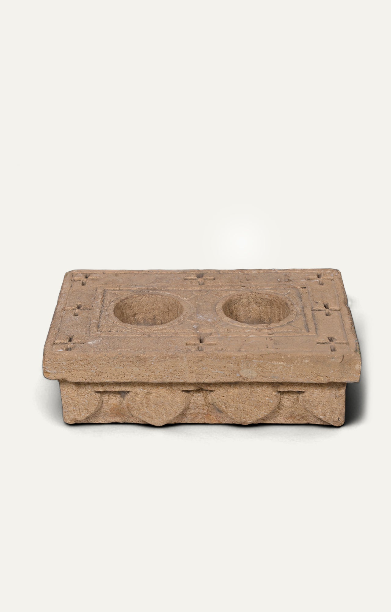 Detailed Vintage Sand stone Candle Holder - main