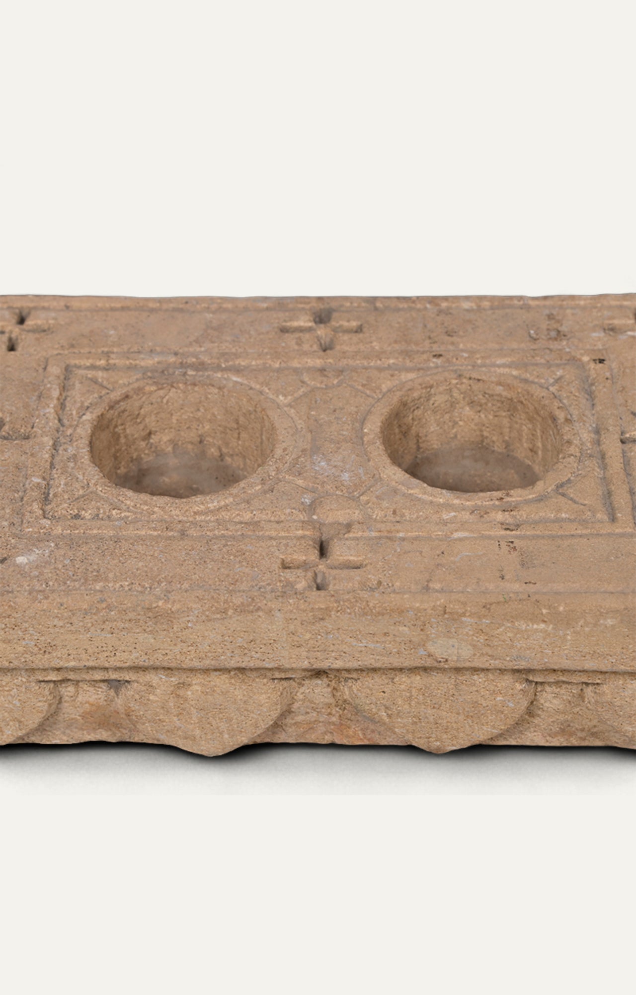 Detailed Vintage Sand stone Candle Holder_2