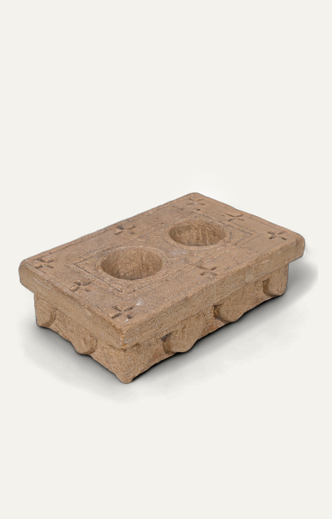 Detailed Vintage Sand stone Candle Holder_3