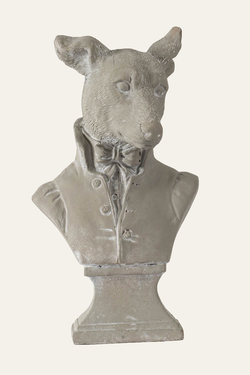 Dog Head Bust Sculpture