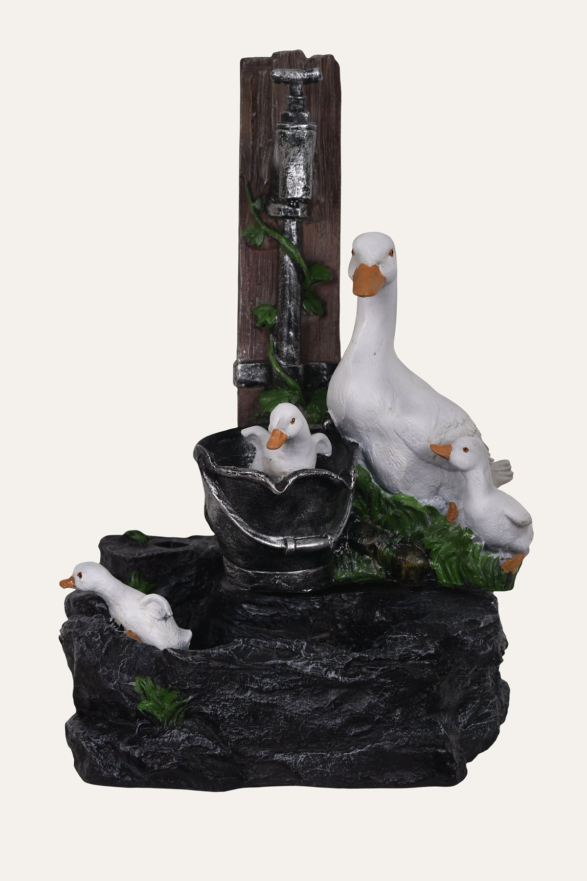 Duck family water fountain