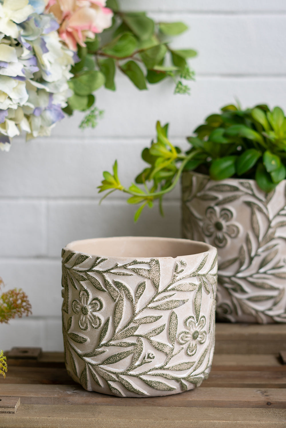 Green Textured Planter