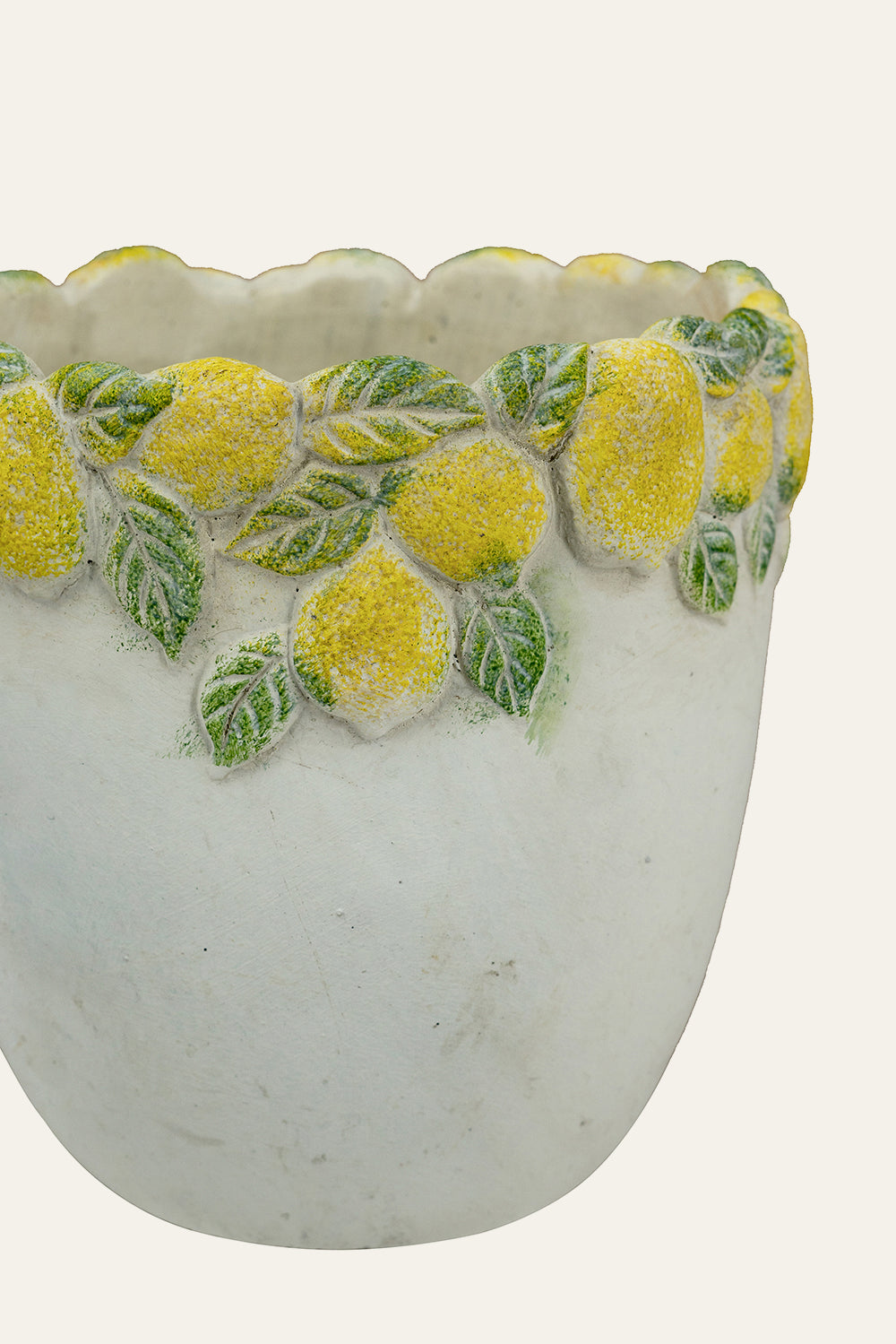 Ceramic vase with lemon design
