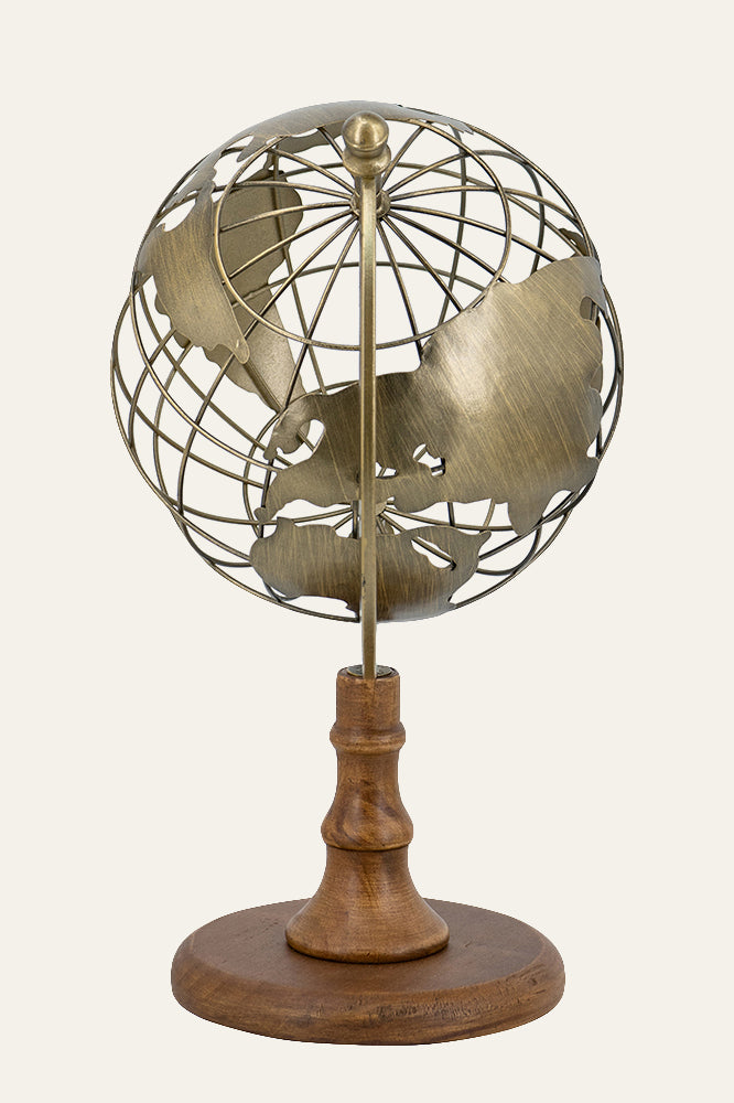 World Map Globe Table Accent