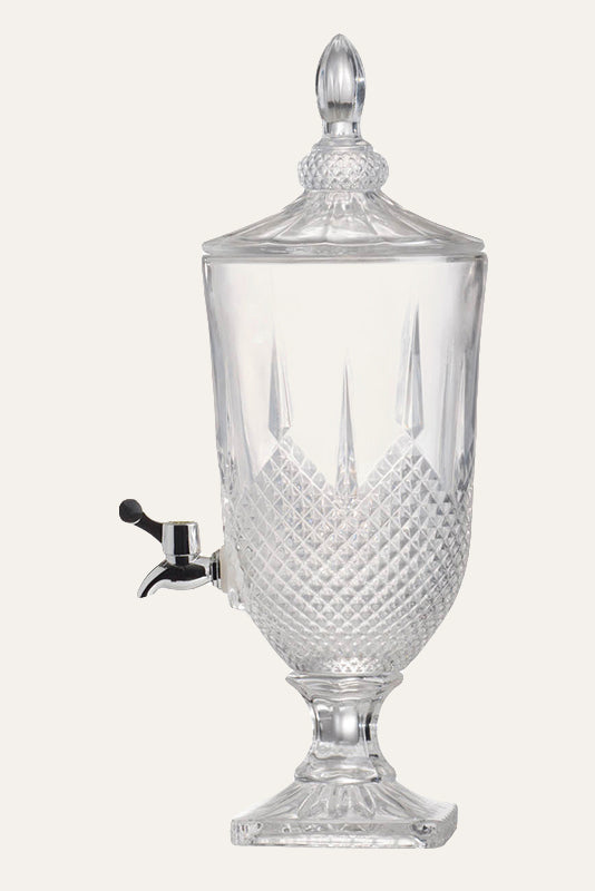 Clear glass beverage dispenser