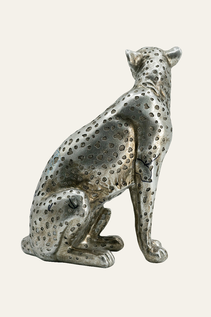 Silver Leopard Figurine