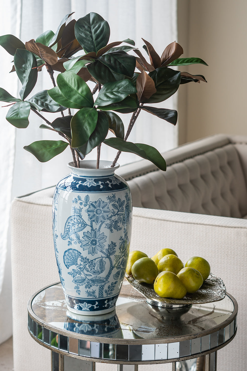 Decorative vase with floral pattern