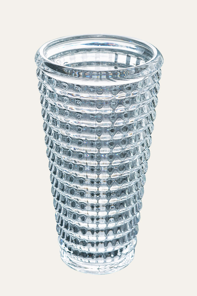 Ribbed Clear Glass Vase