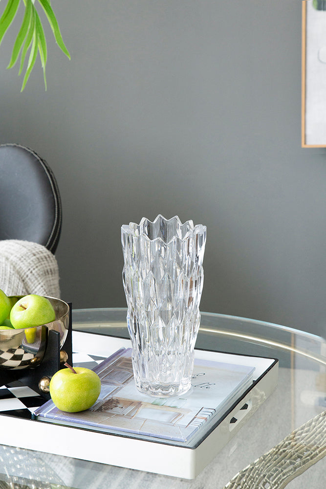 Clear glass vase