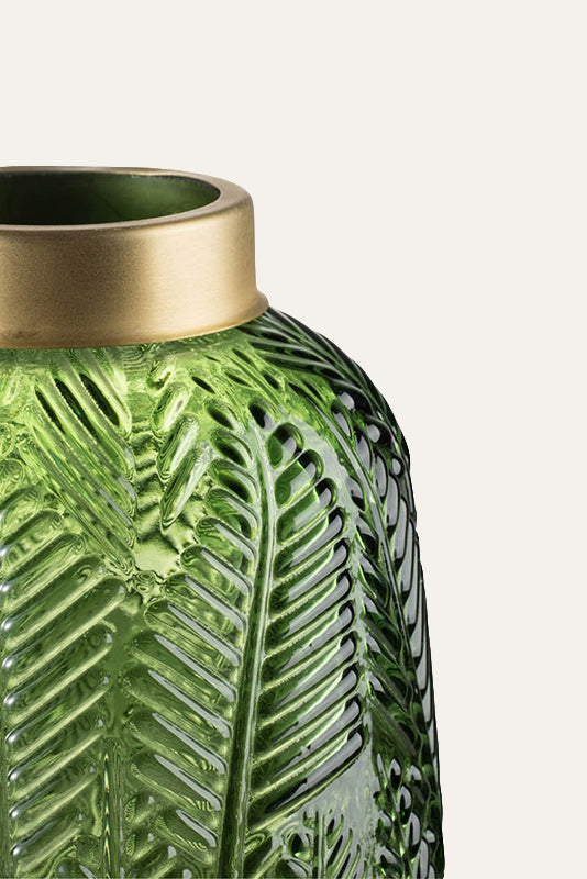 Green textured vase