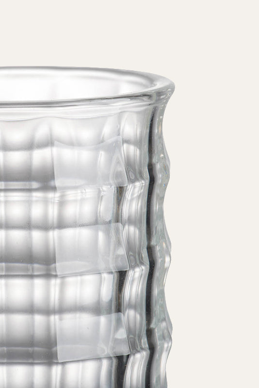 Clear glass with textured design